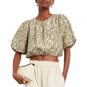 Stylish Olive Patterned Blouse